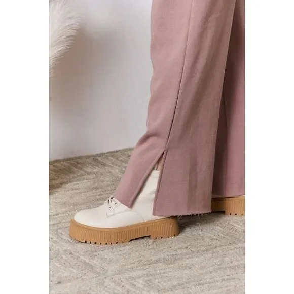 RISEN High Waist Slit Wide Leg pants - Picture 6 of 7